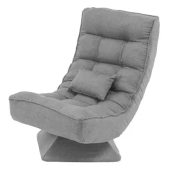 Costway 360° Swivel Floor Chair 5-Level Adjustable Lazy Chair W/ Massage Pillow GreyBlackBrown -Furniture Haven Shop GUEST 14d88bcf db99 4107 8a4c 15ed0fdaea83