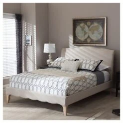 Fannie French Classic Modern Style Linen Fabric Platform Bed - Full - Baxton Studio -Furniture Haven Shop GUEST 14fbabb7 854e 43aa 9e8a 5988aa561ce5