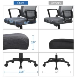 Yaheetech Adjustable Mid-Back Office Chair Computer Chair With Wheels -Furniture Haven Shop GUEST 153589e5 0249 4df5 92e5 5f6d101476ff