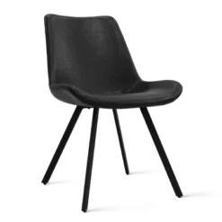 Oliver+Kourtney 5-Piece Solid Black Round Dining Table Set With Faux Leather Dining Chairs Set Of 4 With Black Legs-The Pop Maison -Furniture Haven Shop GUEST 16cbd96b fc48 4678 8325 5c949b6ea931