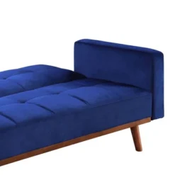 76" Tanitha Sofa Blue Velvet/Natural Finish - Acme Furniture -Furniture Haven Shop GUEST 1763d095 efce 4c07 913b 863af471937d