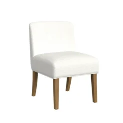 Upholstered Dining Chair Cream Boucle - HomePop