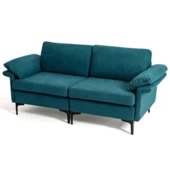 Costway Modern Loveseat Fabric 2-Seat Sofa Couch For Small Space W/ Metal Legs BlueRust Red 19 Costway Modern Loveseat Fabric 2-Seat Sofa Couch For Small Space W/ Metal Legs BlueRust Red -Furniture Haven Shop GUEST 1a3782c8 adf4 4fbc 8cdb c63a6b76a950