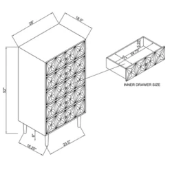5 Drawer Geo Textured Chest - Linon -Furniture Haven Shop GUEST 1a586356 d662 4094 817e 7e30a4c00a85