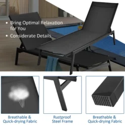 Costway 2 PCS Patio Lounge Chair Chaise Recliner Back Adjustable Garden BrownBlack 16 Costway 2 PCS Patio Lounge Chair Chaise Recliner Back Adjustable Garden BrownBlack -Furniture Haven Shop GUEST 1a995760 a00a 43cd 902b aa98433fdedf