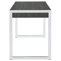 Wallice 2 Drawer Writing Desk With Chrome Base Weathered Gray - Coaster -Furniture Haven Shop GUEST 1b032d5a 80a6 4a15 a4b7 d4c7c374f164