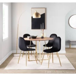 Set Of 2 Pebble Contemporary Dining Chairs Gold/Black - LumiSource -Furniture Haven Shop GUEST 1b4f21d4 00f6 454e ae68 6e675b2da724