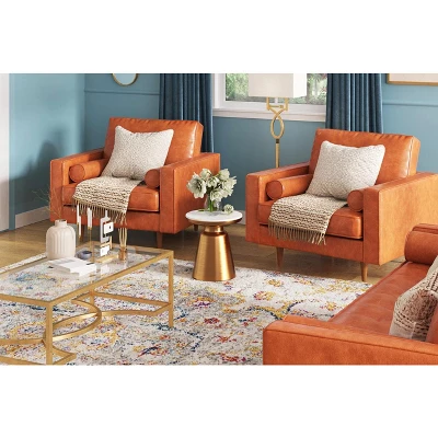 Inmod Willa Marble Side Table Gold/White 1 Inmod Willa Marble Side Table Gold/White