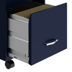 Space Solutions 18 Inch Wide Metal Mobile Organizer File Cabinet For Office Supplies & Hanging File Folders With Pencil Drawer & 3 File Drawers, Navy -Furniture Haven Shop GUEST 1c235e3e f24b 436b b90c 6c28626eed99