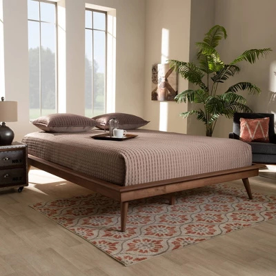 Karine Wood Platform Bed Frame - Baxton Studio 3 Karine Wood Platform Bed Frame - Baxton Studio - Image 3