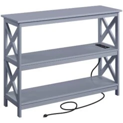 Yaheetech 3-Tier Wooden Console Table With Power Outlet Entryway Table -Furniture Haven Shop GUEST 1d3dc6ff 6701 4502 97fa 30abfddae8ea