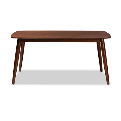 Edna Wood Dining Table Walnut - Baxton Studio 1 Edna Wood Dining Table Walnut - Baxton Studio