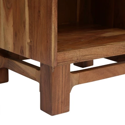 Wadley Boho Handcrafted Acacia Wood Nightstand Natural - Christopher Knight Home 7 Wadley Boho Handcrafted Acacia Wood Nightstand Natural - Christopher Knight Home - Image 7