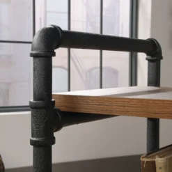 Iron City Multi Purpose Cart Checked Oak - Sauder -Furniture Haven Shop GUEST 1e04cdac d04c 4aa3 97be 97f32130c5c9