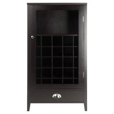 Bottles Slot Modular Bordeaux Wine Cabinet Wood/Black Espresso - Winsome 1 Bottles Slot Modular Bordeaux Wine Cabinet Wood/Black Espresso - Winsome