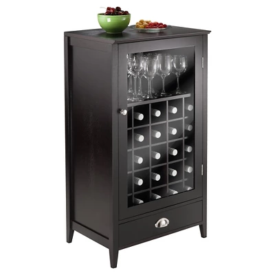 Bottles Slot Modular Bordeaux Wine Cabinet Wood/Black Espresso - Winsome 2 Bottles Slot Modular Bordeaux Wine Cabinet Wood/Black Espresso - Winsome - Image 2