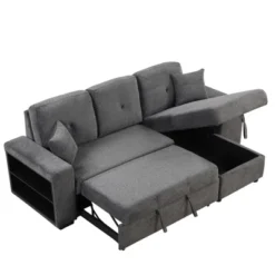 95" Pull Out Sleeper Sofa, Reversible L-Shape Sectional Couch With Storage Chaise And 2 Stools-ModernLuxe -Furniture Haven Shop GUEST 1ee8c36d fe08 4d05 9f91 31779c19158f