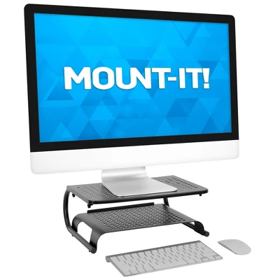 Mount-It! 2 Tier Desk Organizer Riser | Computer Monitor Stand With Keyboard Storage Shelf For Desktops, Laptops, Printers, Home Office Space Saver 1 Mount-It! 2 Tier Desk Organizer Riser | Computer Monitor Stand With Keyboard Storage Shelf For Desktops, Laptops, Printers, Home Office Space Saver