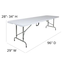 Emma And Oliver 8-Foot Height Adjustable Bi-Fold Granite White Plastic Folding Table With Handle -Furniture Haven Shop GUEST 1f1aba2f 8150 47c8 a8a7 5bf2aedf1b2f
