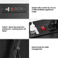 Yaheetech 3-Drawer Vintage File Cabinet With Socket And USB Charging Port Black/Rustic Brown -Furniture Haven Shop GUEST 1f1fadd8 a2a7 4bd4 974d 5d6cadfd9211