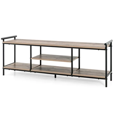 Costway Industrial TV Stand For TV's Up To 60'' Media Center Console Table W/ Open Shelf 9 Costway Industrial TV Stand For TV's Up To 60'' Media Center Console Table W/ Open Shelf - Image 9