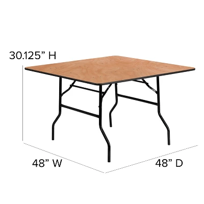 Flash Furniture 4-Foot Square Wood Folding Banquet Table 3 Flash Furniture 4-Foot Square Wood Folding Banquet Table - Image 3