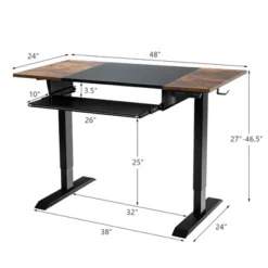 Costway 48'' Electric Sit To Stand Desk Adjustable Workstation W/ Keyboard Tray -Furniture Haven Shop GUEST 20d52c05 6979 4e84 93f4 3b6a93bdb131