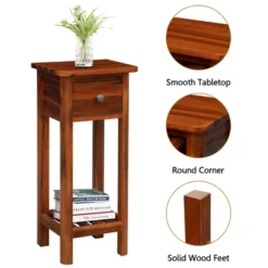 Costway 2PCS 2 Tier End Bedside Sofa Side Table With Drawer Shelf Acacia Wood Nightstand 17 Costway 2PCS 2 Tier End Bedside Sofa Side Table With Drawer Shelf Acacia Wood Nightstand -Furniture Haven Shop GUEST 21536f09 d25b 4012 80f1 b835786d333e