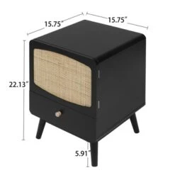 Alyson 22.13'' H X 15.75'' W X 15.75'' D Carry With 1 Rattan Doors And 1 Drawer Nightstand With Storage-The Pop Maison 15 Alyson 22.13'' H X 15.75'' W X 15.75'' D Carry With 1 Rattan Doors And 1 Drawer Nightstand With Storage-The Pop Maison -Furniture Haven Shop GUEST 21dc2db5 d4e4 4a6d 9f35 2e6f2b0bdf5a