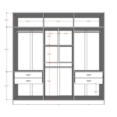 Eldridge Freestanding Wardrobe Maple Cream - Manhattan Comfort 2 Eldridge Freestanding Wardrobe Maple Cream - Manhattan Comfort - Image 2