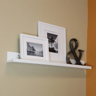 72" X 4.5" Picture Ledge Wall Shelf- White - Inplace 1 72" X 4.5" Picture Ledge Wall Shelf- White - Inplace