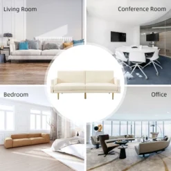 Lanna 76"Wide Vegan Leather Modern Style Convertible Futon Sofa Bed For Living Room Guest Bedroom | ARTFUL LIVING DESIGN 16 Lanna 76"Wide Vegan Leather Modern Style Convertible Futon Sofa Bed For Living Room Guest Bedroom | ARTFUL LIVING DESIGN -Furniture Haven Shop GUEST 22b210fb b3f2 4b5d 94bb 01e6aa4fff94