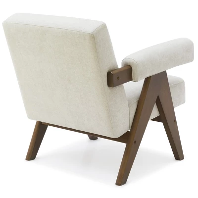 Set Of 2 Morgan Upholstered 19.7" Wider Seat And Armrest With Upside Down "V" Shape Design Rubberwood Legs Accent Chair-The Pop Maison 2 Set Of 2 Morgan Upholstered 19.7" Wider Seat And Armrest With Upside Down "V" Shape Design Rubberwood Legs Accent Chair-The Pop Maison - Image 2