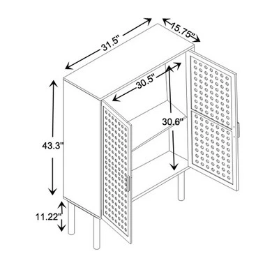 Maclean Rattan Wood 2 Door Storage Cabinet Natural/Brown - Baxton Studio 11 Maclean Rattan Wood 2 Door Storage Cabinet Natural/Brown - Baxton Studio - Image 11