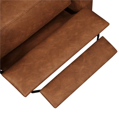 Yaheetech Faux Leather Recliner Sofa With Pocket Spring Brown 7 Yaheetech Faux Leather Recliner Sofa With Pocket Spring Brown - Image 7