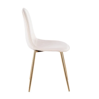 Set Of 2 Pebble Contemporary Dining Chairs Gold/Cream - LumiSource 2 Set Of 2 Pebble Contemporary Dining Chairs Gold/Cream - LumiSource - Image 2