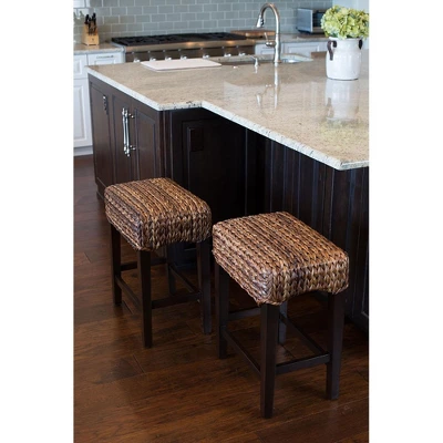 BirdRock Home Seagrass Backless Counter Stool - Espresso 6 BirdRock Home Seagrass Backless Counter Stool - Espresso - Image 6