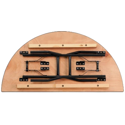 Flash Furniture 4-Foot Half-Round Wood Folding Banquet Table 7 Flash Furniture 4-Foot Half-Round Wood Folding Banquet Table - Image 7