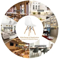 Set Of 4 Dining Chairs Modern Plastic Shell Side Chair W/ Clear Seat & Wood Legs -Furniture Haven Shop GUEST 2a0c7760 3e8d 4e25 8f28 395d7c638dfd