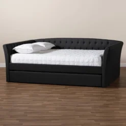 Delora Upholstered Daybed With Trundle - Baxton Studio 17 Delora Upholstered Daybed With Trundle - Baxton Studio -Furniture Haven Shop GUEST 2a103558 69f7 471c 8356 4e1d44b511f7