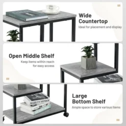 Costway 3 Tier Side Table With Casters Mobile End Table Storage For Living Room Bedroom 15 Costway 3 Tier Side Table With Casters Mobile End Table Storage For Living Room Bedroom -Furniture Haven Shop GUEST 2ab4acb6 cb07 4cdc 97a9 7da6d14b972f