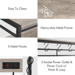 Yaheetech 4-tier 64" H Kitchen Baker's Rack With Power Outlet, Gray 8 Yaheetech 4-tier 64" H Kitchen Baker's Rack With Power Outlet, Gray -Furniture Haven Shop GUEST 2baf5317 8767 46a4 a714 c2266e311b22