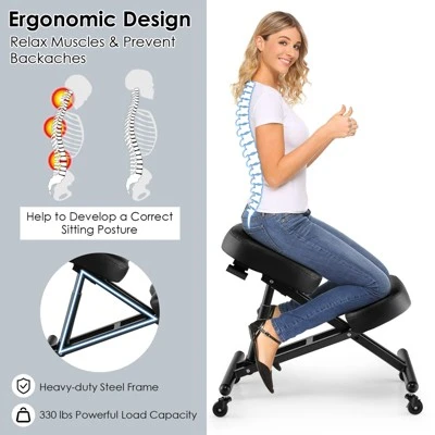 Costway Ergonomic Kneeling Chair Adjustable Stool Memory Foam Angled Seat 5 Costway Ergonomic Kneeling Chair Adjustable Stool Memory Foam Angled Seat - Image 5