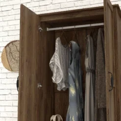 Nurembo 1 Drawer Wardrobe Closet Distressed Walnut - HOMES: Inside + Out 15 Nurembo 1 Drawer Wardrobe Closet Distressed Walnut - HOMES: Inside + Out -Furniture Haven Shop GUEST 2cbc0001 2953 463c b183 96b9dfa1fc58