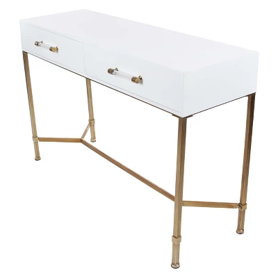Metal And Wood Rectangular Console Table Olivia & May 2 Metal And Wood Rectangular Console Table Olivia & May - Image 2
