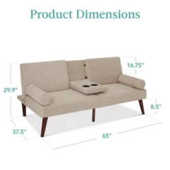 Best Choice Products Fabric Upholstered Convertible Futon W/ Rounded Armrests, Wooden Legs, 2 Cupholders 13 Best Choice Products Fabric Upholstered Convertible Futon W/ Rounded Armrests, Wooden Legs, 2 Cupholders -Furniture Haven Shop GUEST 2d8bc61a 25cc 4979 83cd 491d01c21dfd