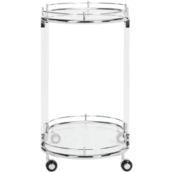Lennon Acrylic Bar Trolley - Chrome - Safavieh -Furniture Haven Shop GUEST 2e74ce09 66c8 4a9e a3fe 288a4916a173