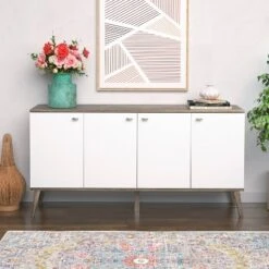 Milo Mid-Century Modern 4 Door Buffet Server - Prepac -Furniture Haven Shop GUEST 2e7fc19c eeb4 4f17 8e13 b509d291a576