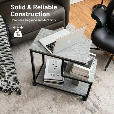 Costway 3 Tier Side Table With Casters Mobile End Table Storage For Living Room Bedroom 6 Costway 3 Tier Side Table With Casters Mobile End Table Storage For Living Room Bedroom - Image 6