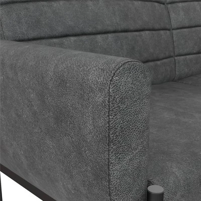 Ash Futon Distressed Faux Leather - Room & Joy 8 Ash Futon Distressed Faux Leather - Room & Joy - Image 8
